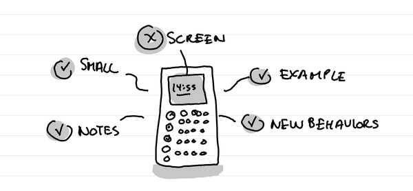 An illustration showing a punkt MP02 phone with 4 advantages and one issue